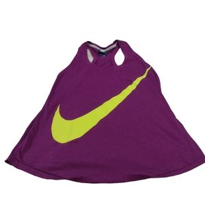 NIKE Women's Purple and Yellow Racer-Back Tank. Size: Small.